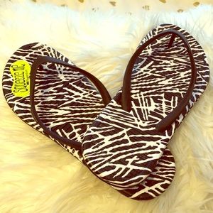 Nike flip flops new! Zebra pattern